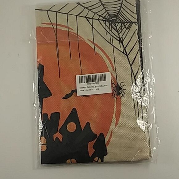 Halloween Garden Flag Castle Bat Party Decoration 12" X 18" Woven Sturdy - Picture 8 of 9